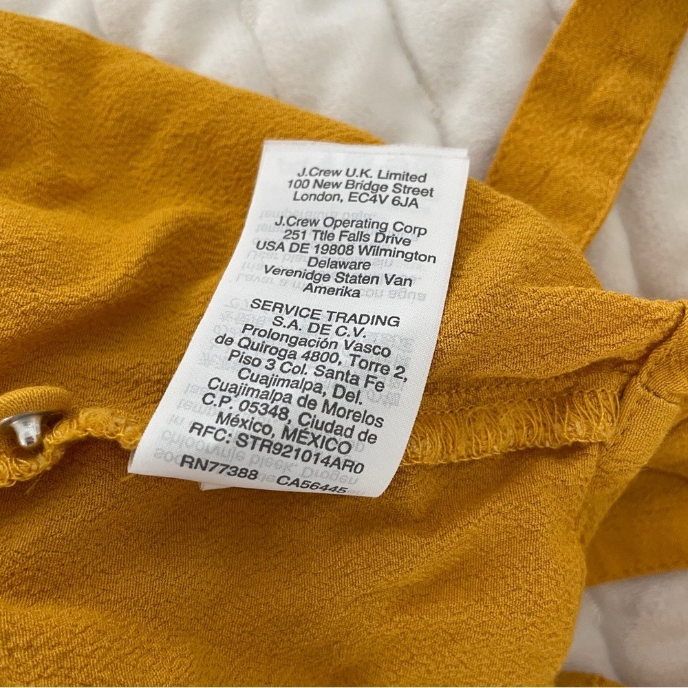 Madewell Women's Mustard Yellow Button Front Tie Top Summer y2k Beach Pool XS - Picture 6 of 7